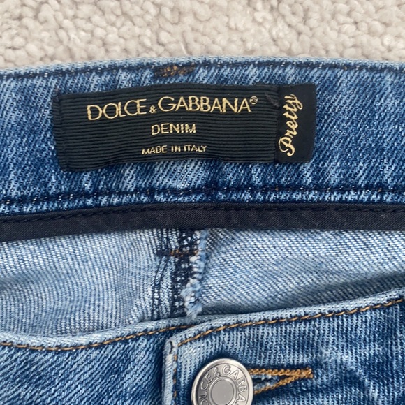 🥳HP🥳 Dolce & Gabbana Pretty distressed denim jeans light blue size 42 - Picture 6 of 10